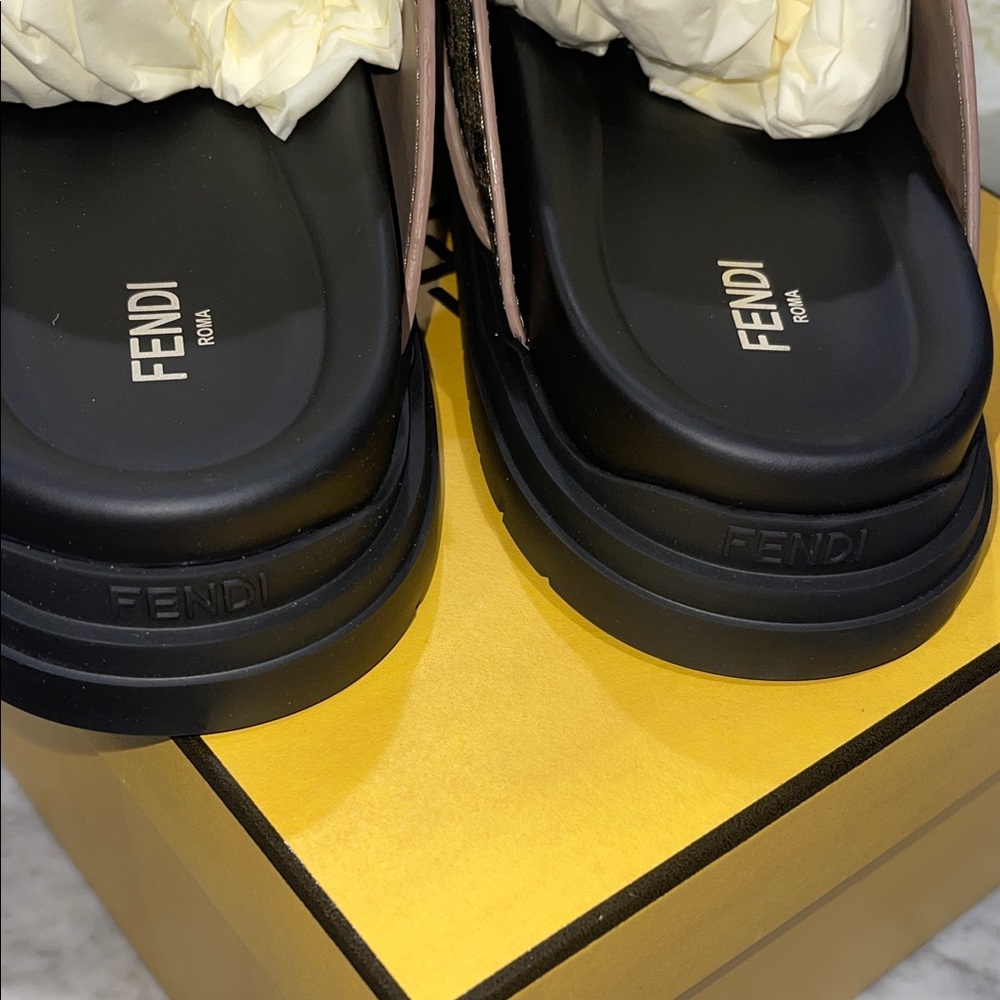 Fendi Men's Black and Brown Monogram Loafers - Picture 6 of 10